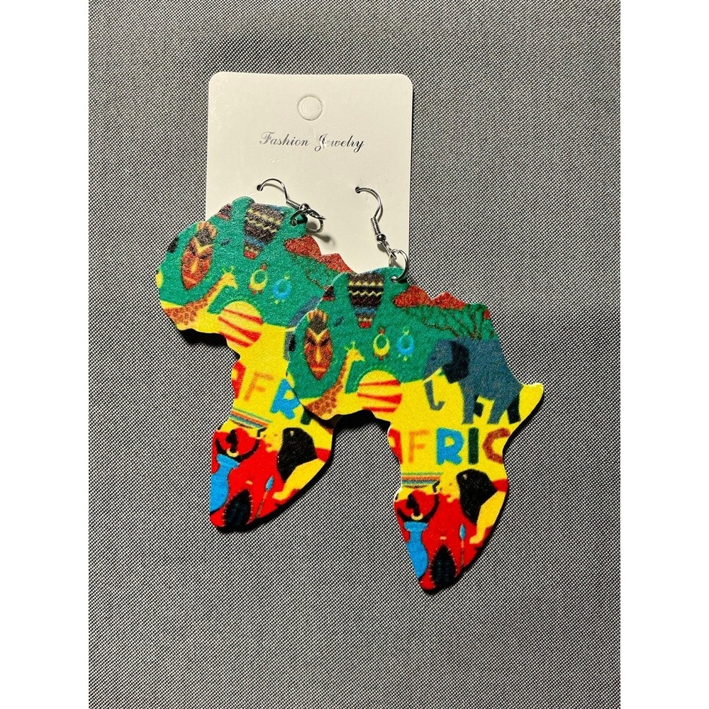 Large‎ African American Women Wood Earrings